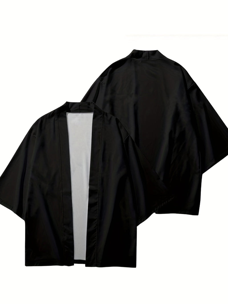 Herre Kimono i Japansk Stil med Åpen Front 3