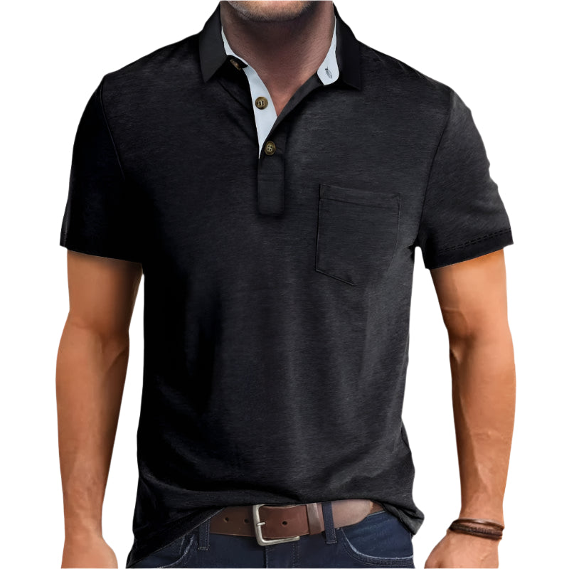 Herre Kortermet Skjorte Fargeblokk Design Polyester 0