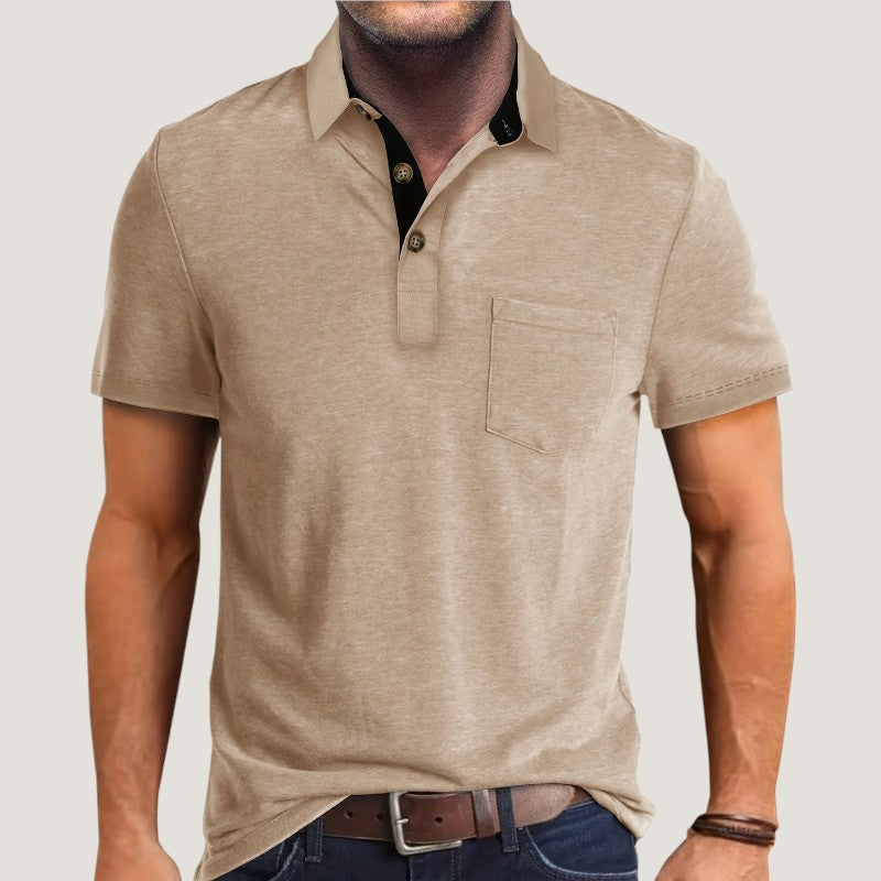 Herre Kortermet Skjorte Fargeblokk Design Polyester 1