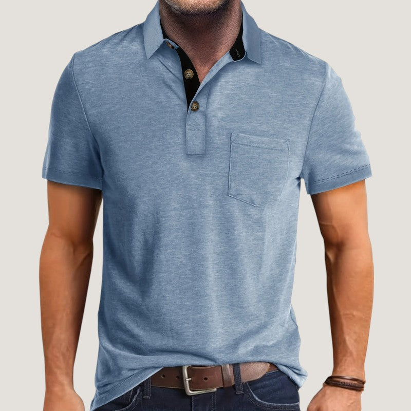 Herre Kortermet Skjorte Fargeblokk Design Polyester 10