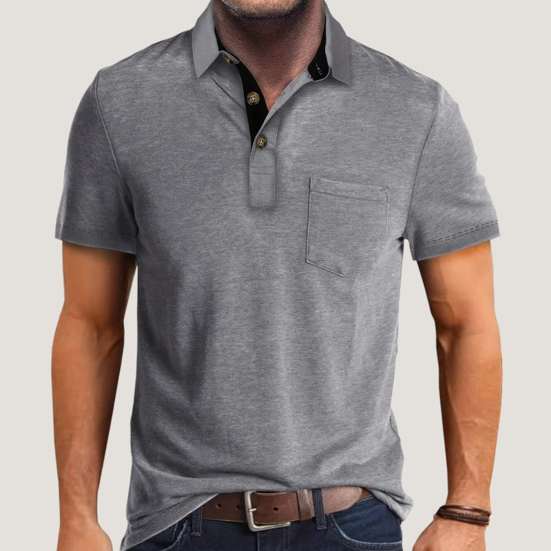 Herre Kortermet Skjorte Fargeblokk Design Polyester 11