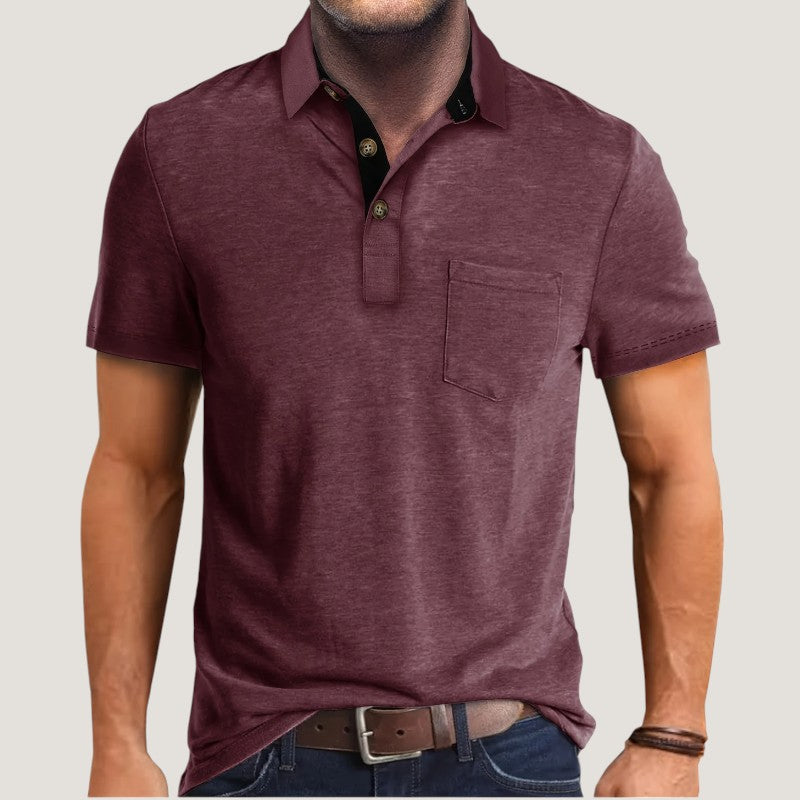 Herre Kortermet Skjorte Fargeblokk Design Polyester 12