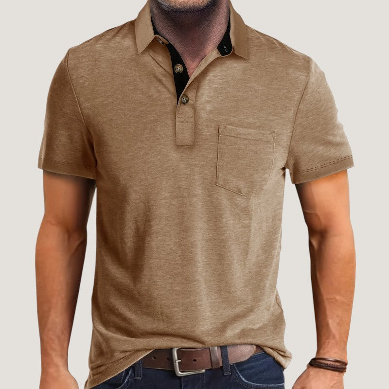 Herre Kortermet Skjorte Fargeblokk Design Polyester 13