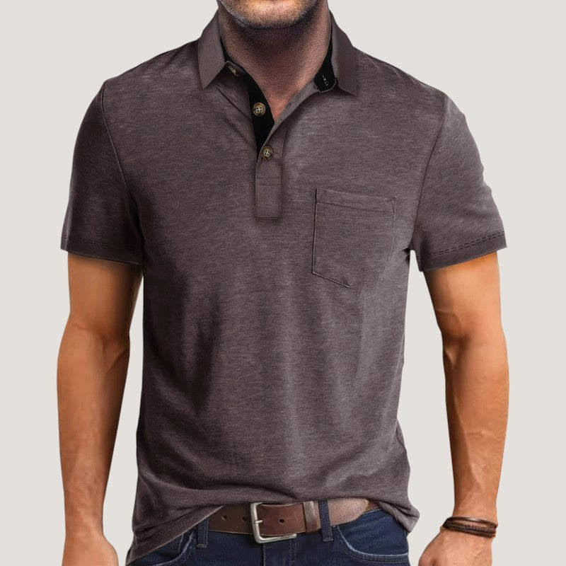 Herre Kortermet Skjorte Fargeblokk Design Polyester 14