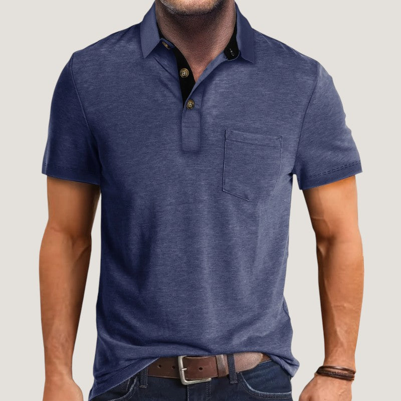 Herre Kortermet Skjorte Fargeblokk Design Polyester 6