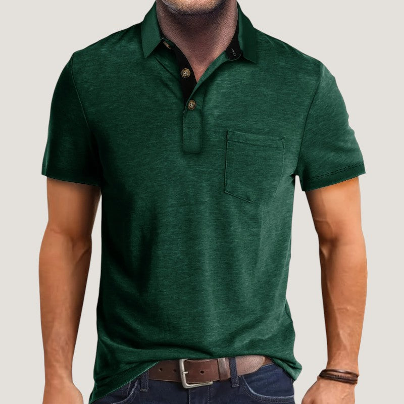 Herre Kortermet Skjorte Fargeblokk Design Polyester 7