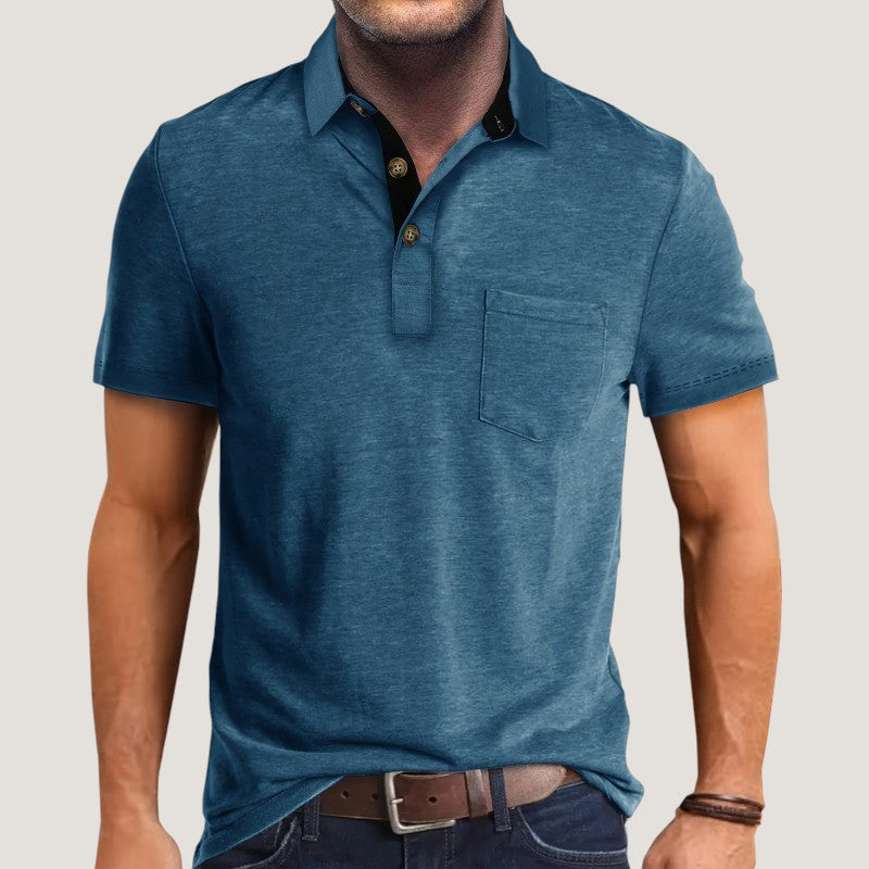 Herre Kortermet Skjorte Fargeblokk Design Polyester 9