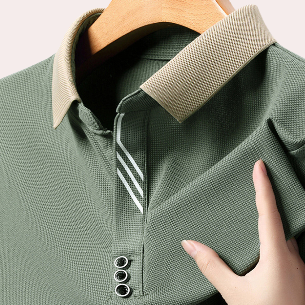 Herre Langermet Poloshirt i Klassisk Stil 4