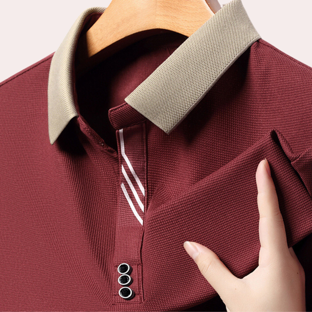 Herre Langermet Poloshirt i Klassisk Stil 5