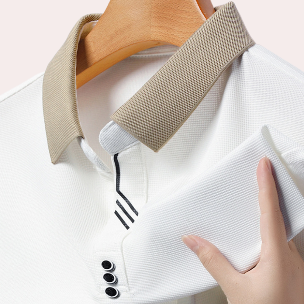 Herre Langermet Poloshirt i Klassisk Stil 6