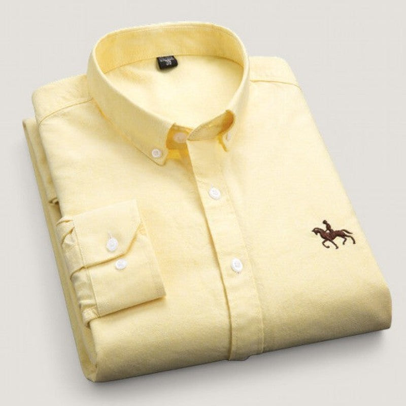 Herre Langermet Skjorte Klassisk Design Bomull 1