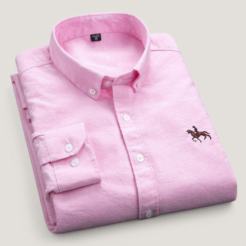 Herre Langermet Skjorte Klassisk Design Bomull 10