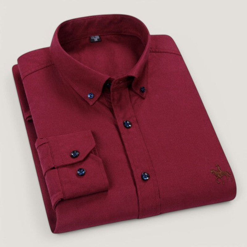 Herre Langermet Skjorte Klassisk Design Bomull 3