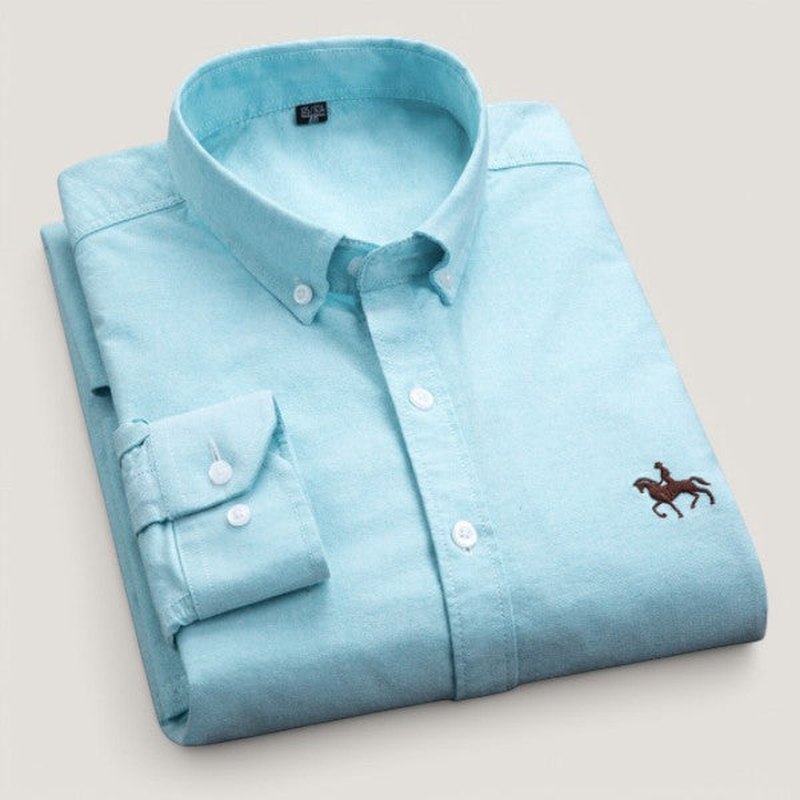 Herre Langermet Skjorte Klassisk Design Bomull 4