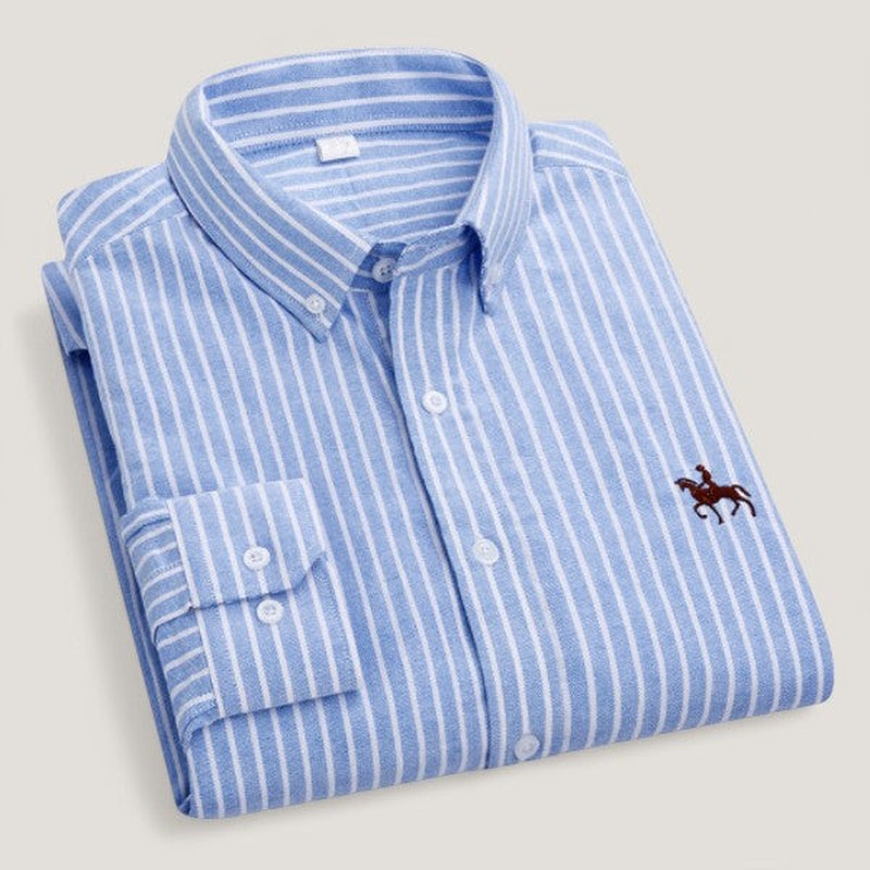 Herre Langermet Skjorte Klassisk Design Bomull 5