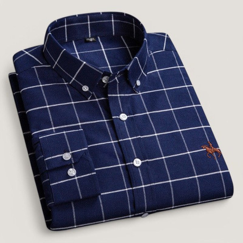 Herre Langermet Skjorte Klassisk Design Bomull 8