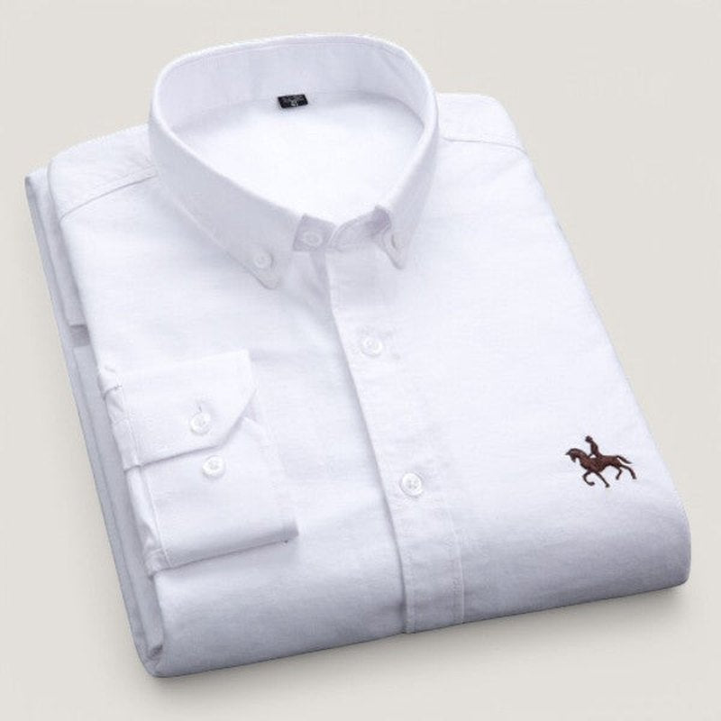 Herre Langermet Skjorte Klassisk Design Bomull 9