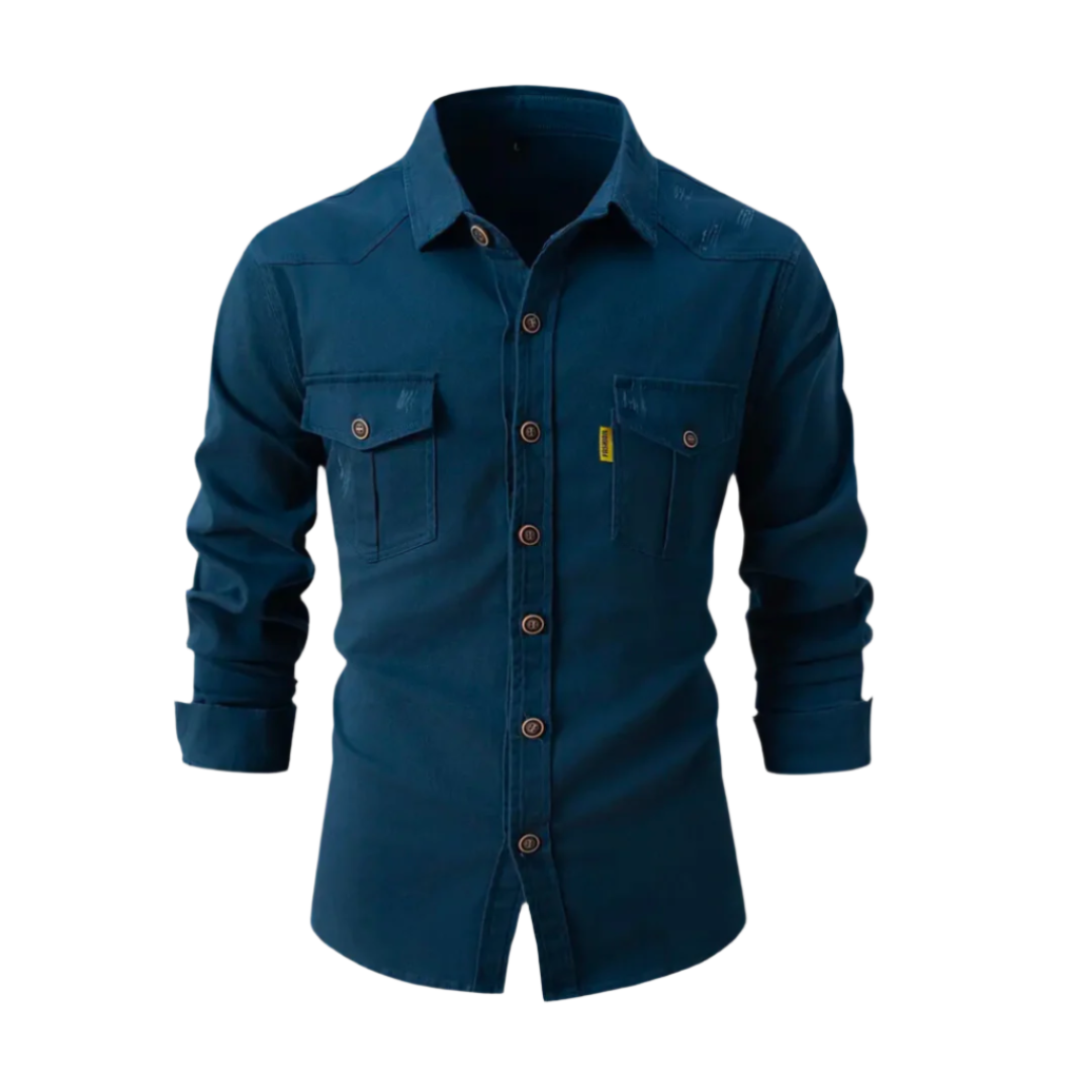Herre Langermet Skjorte Komfortabel Passform 0