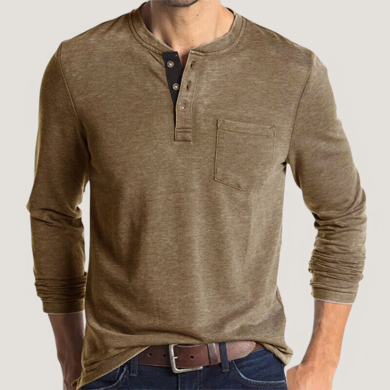 Herre Langermet T-skjorte Klassisk Design 3