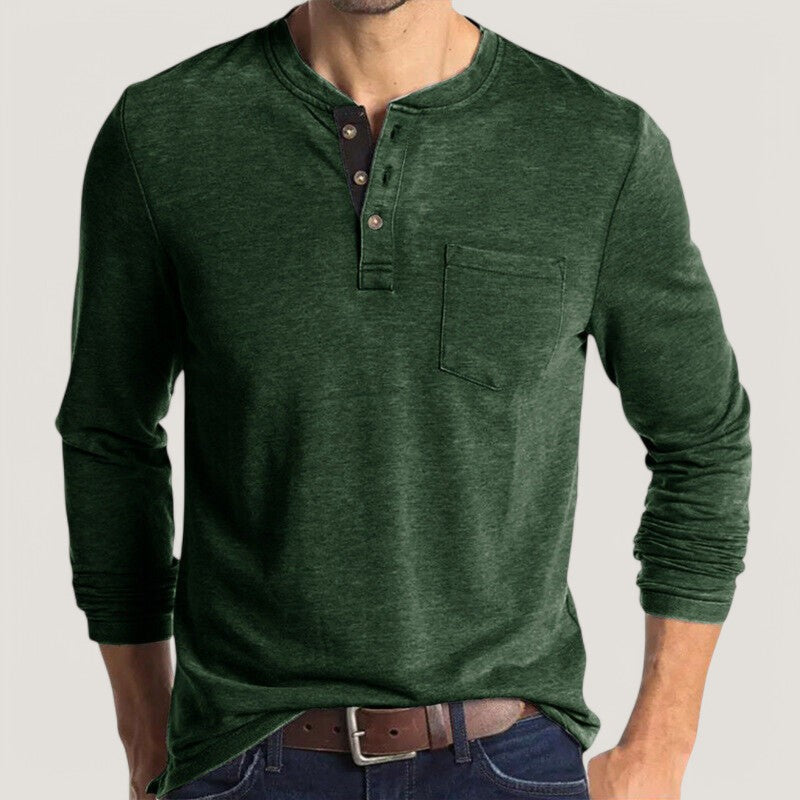 Herre Langermet T-skjorte Klassisk Design 6