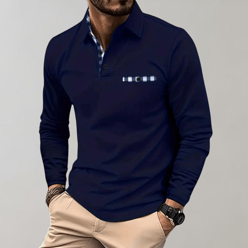 Herre Langermet T-skjorte Komfortabel Design Polyester 5