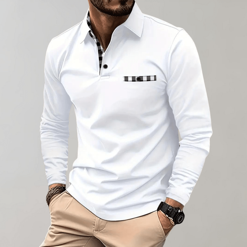 Herre Langermet T-skjorte Komfortabel Design Polyester 9