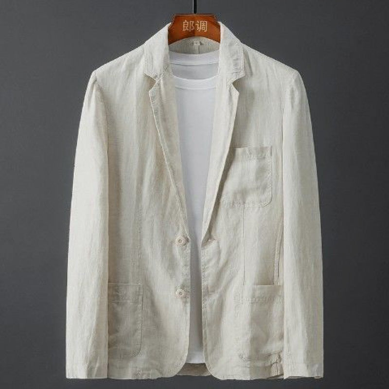 Herre Leinenblazer med Smal Passform 0