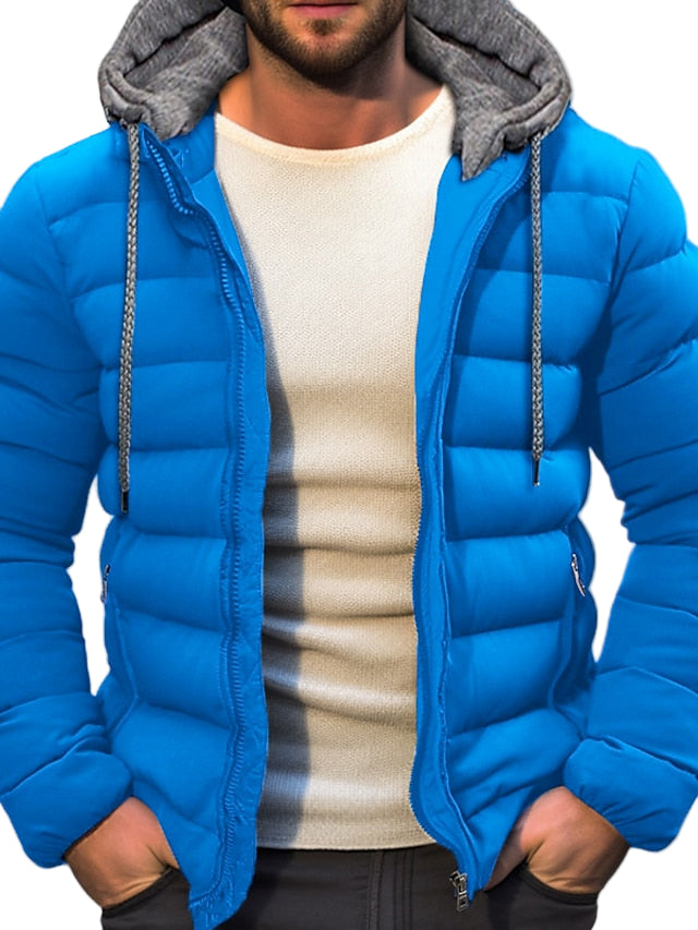 Herre Lettvekt Vinterjakke med Glidelåshette og Snøring 0