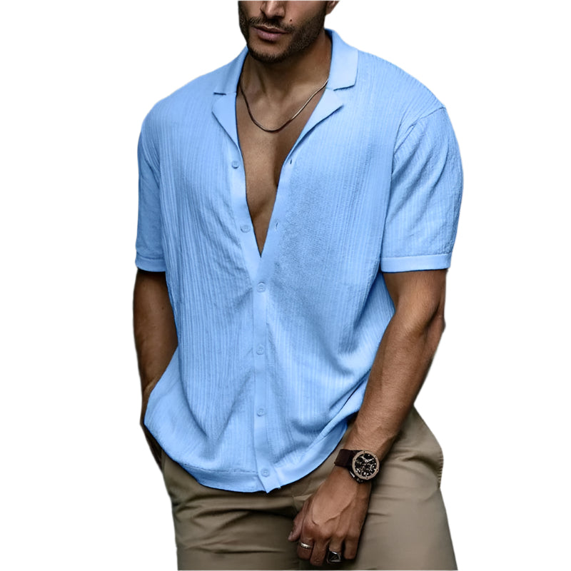 Herre Lin Skjorte Komfortabel Sommerstil 0