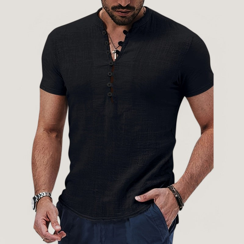 Herre Lin og Bomull Skjorte Vintage Lett Sommer 4