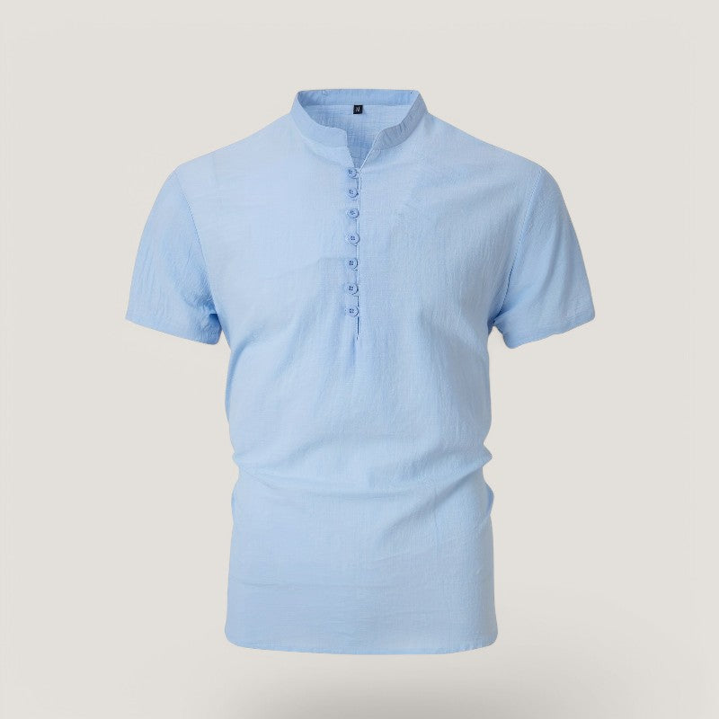 Herre Lin og Bomull Skjorte Vintage Lett Sommer 6