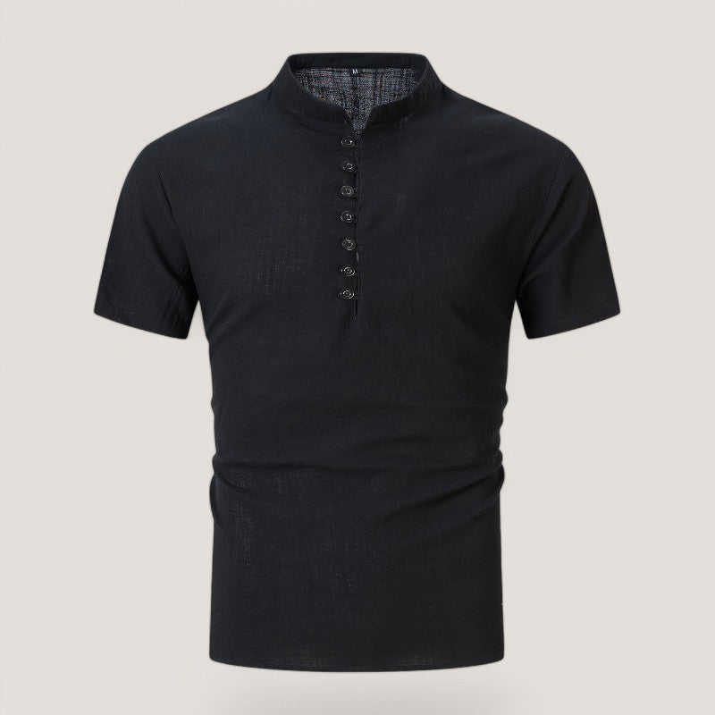 Herre Lin og Bomull Skjorte Vintage Lett Sommer 7