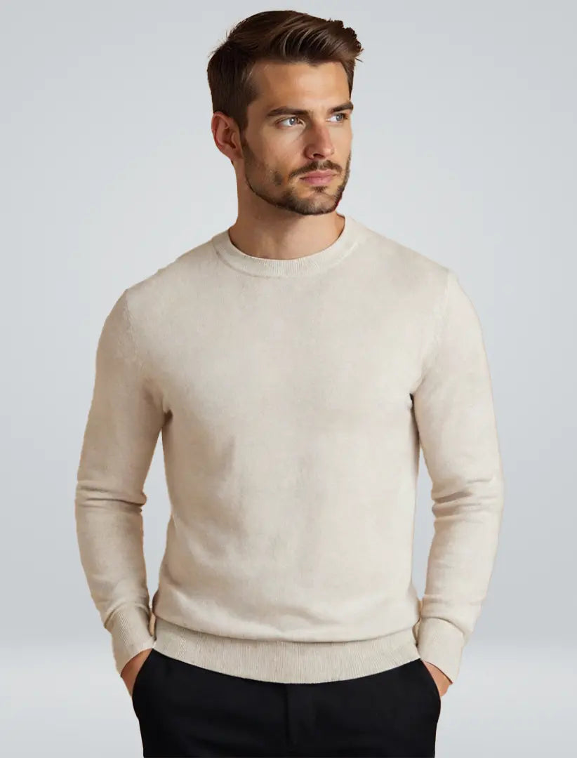 Herre Lyocell Trøye med Minimalistisk Design 1