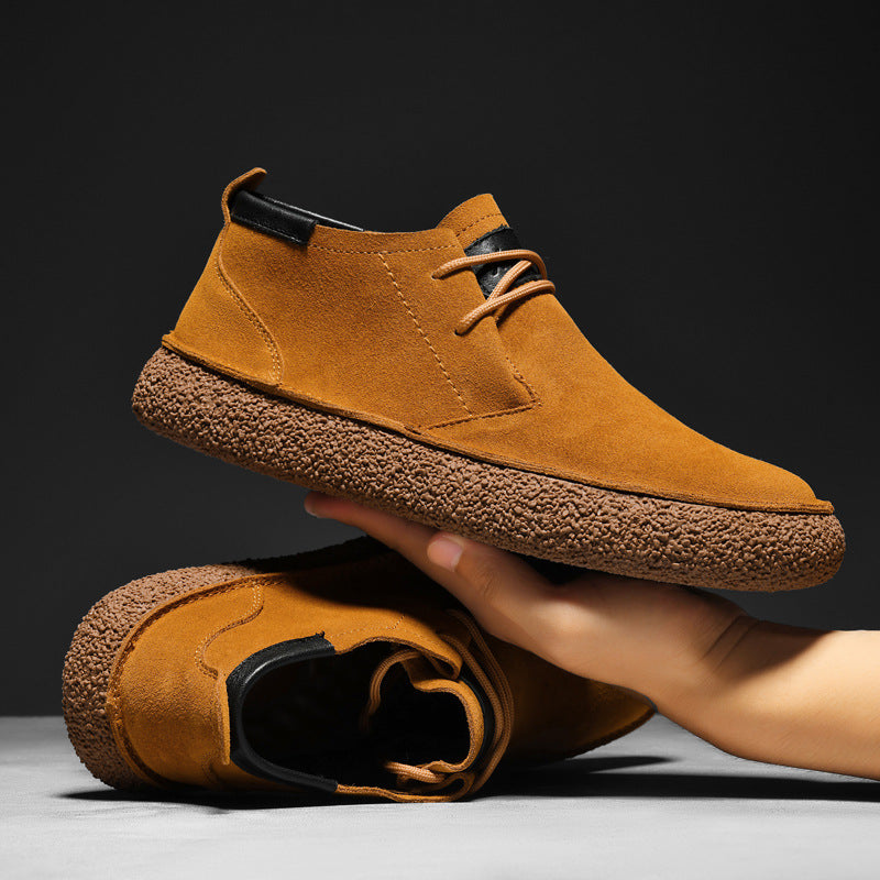 Herre Mid-Top Loafers med Teksturert Såle og Snøring 0