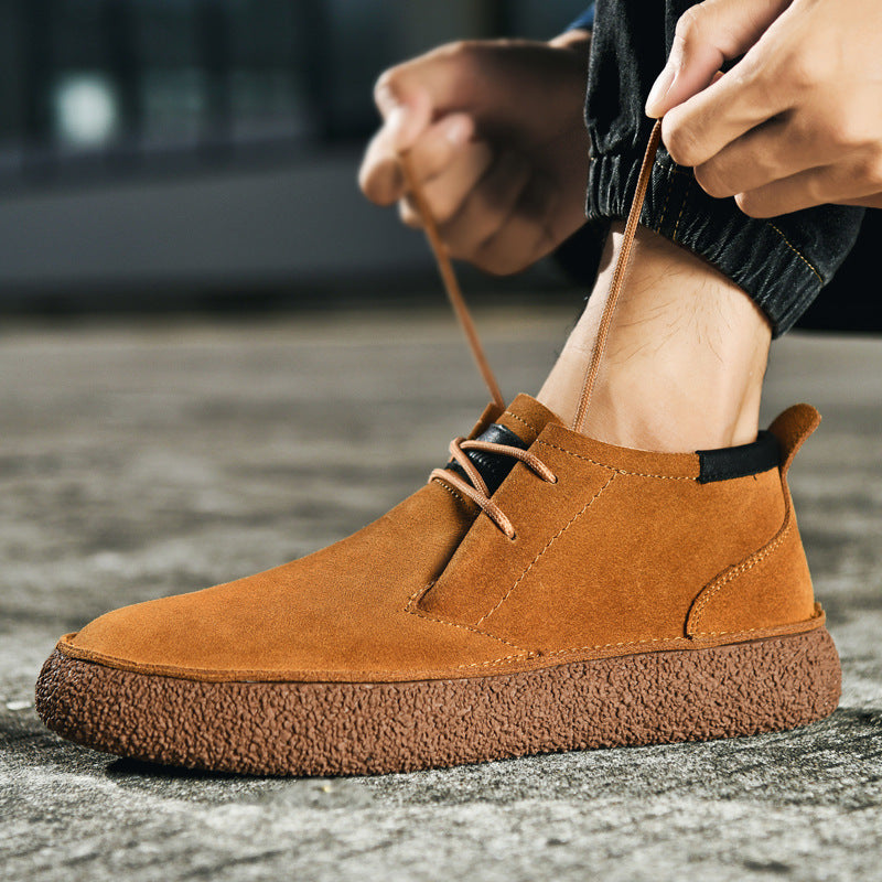 Herre Mid-Top Loafers med Teksturert Såle og Snøring 1