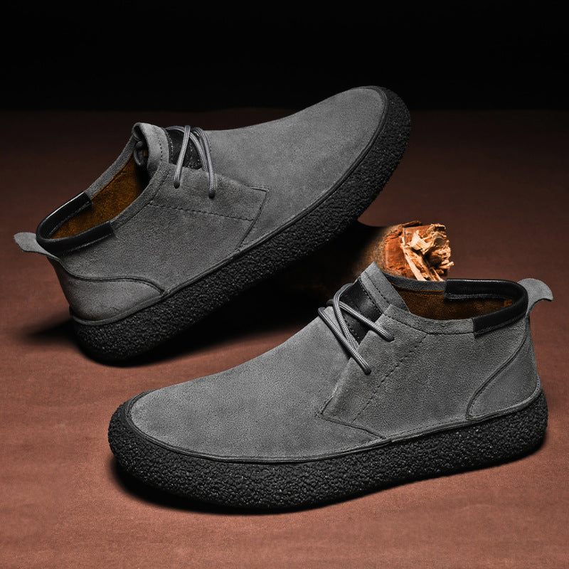 Herre Mid-Top Loafers med Teksturert Såle og Snøring 2