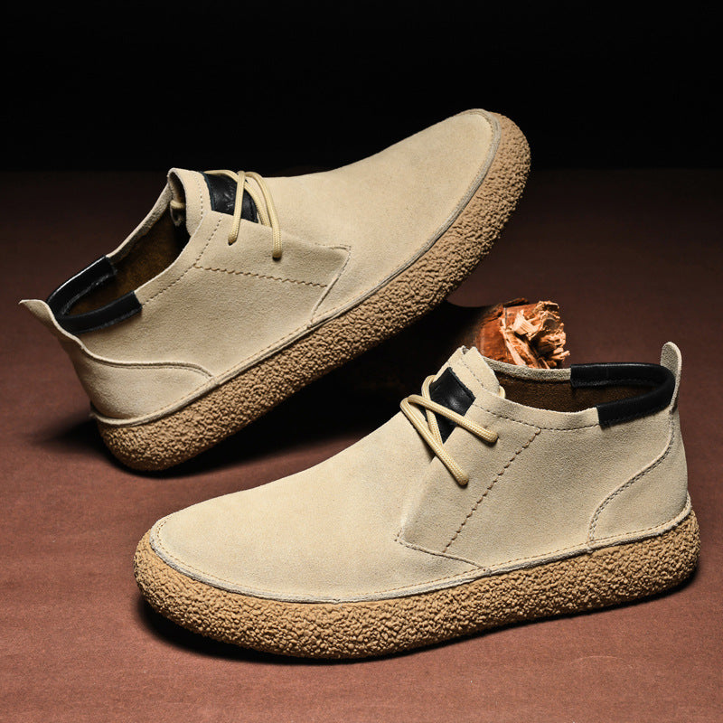 Herre Mid-Top Loafers med Teksturert Såle og Snøring 3