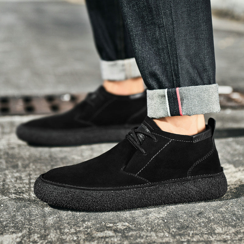 Herre Mid-Top Loafers med Teksturert Såle og Snøring 4