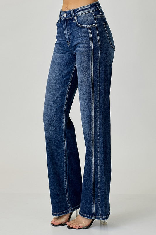 Herre Mid Rise Straight Jeans Mørk Denim 2