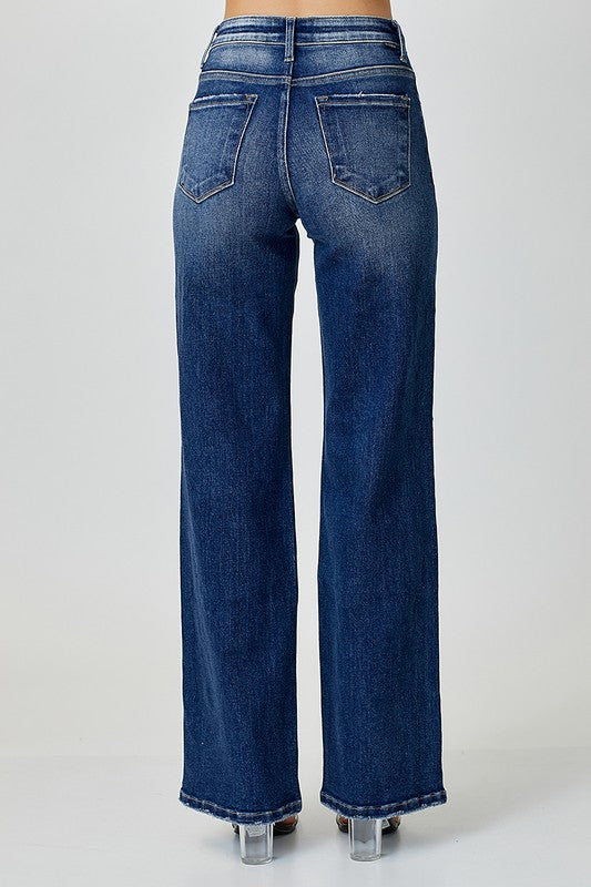 Herre Mid Rise Straight Jeans Mørk Denim 3