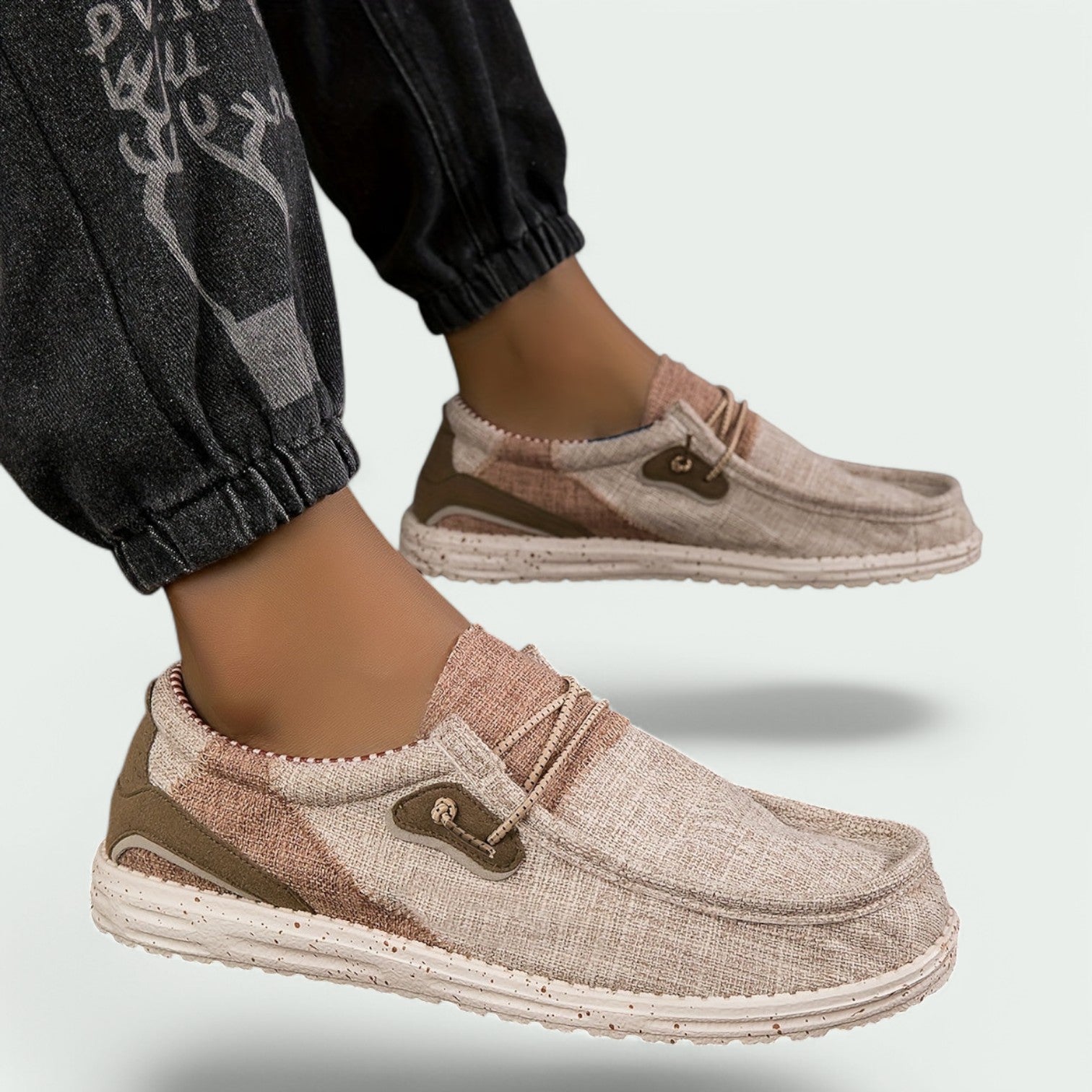 Herre Moccasiner Dekorative Snøring Pustende Stoff 1