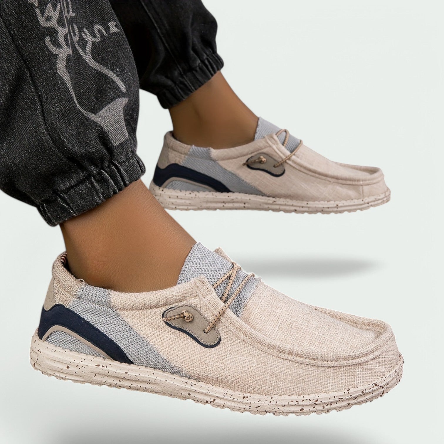 Herre Moccasiner Dekorative Snøring Pustende Stoff 2