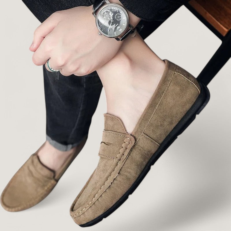 Herre Mokkasiner Daim Tidløs Design Antiskli Såle 3