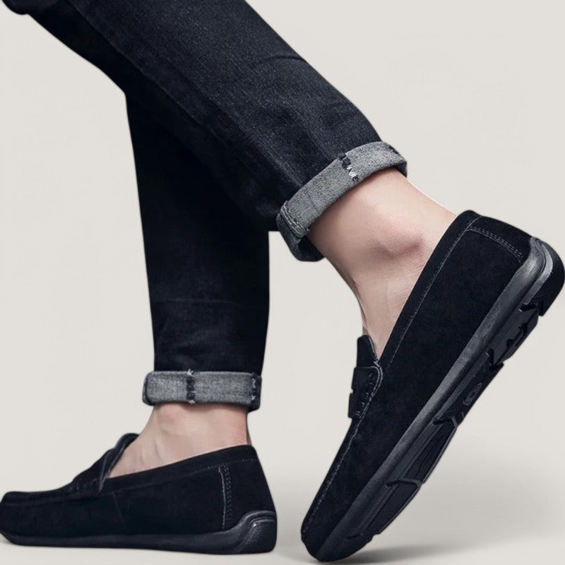 Herre Mokkasiner Daim Tidløs Design Antiskli Såle 4