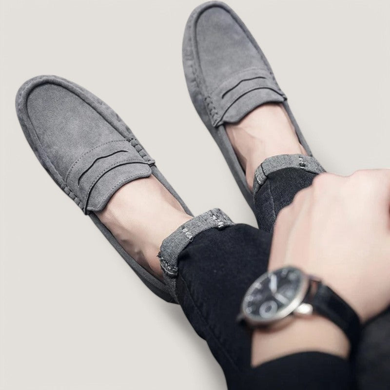 Herre Mokkasiner Daim Tidløs Design Antiskli Såle 5