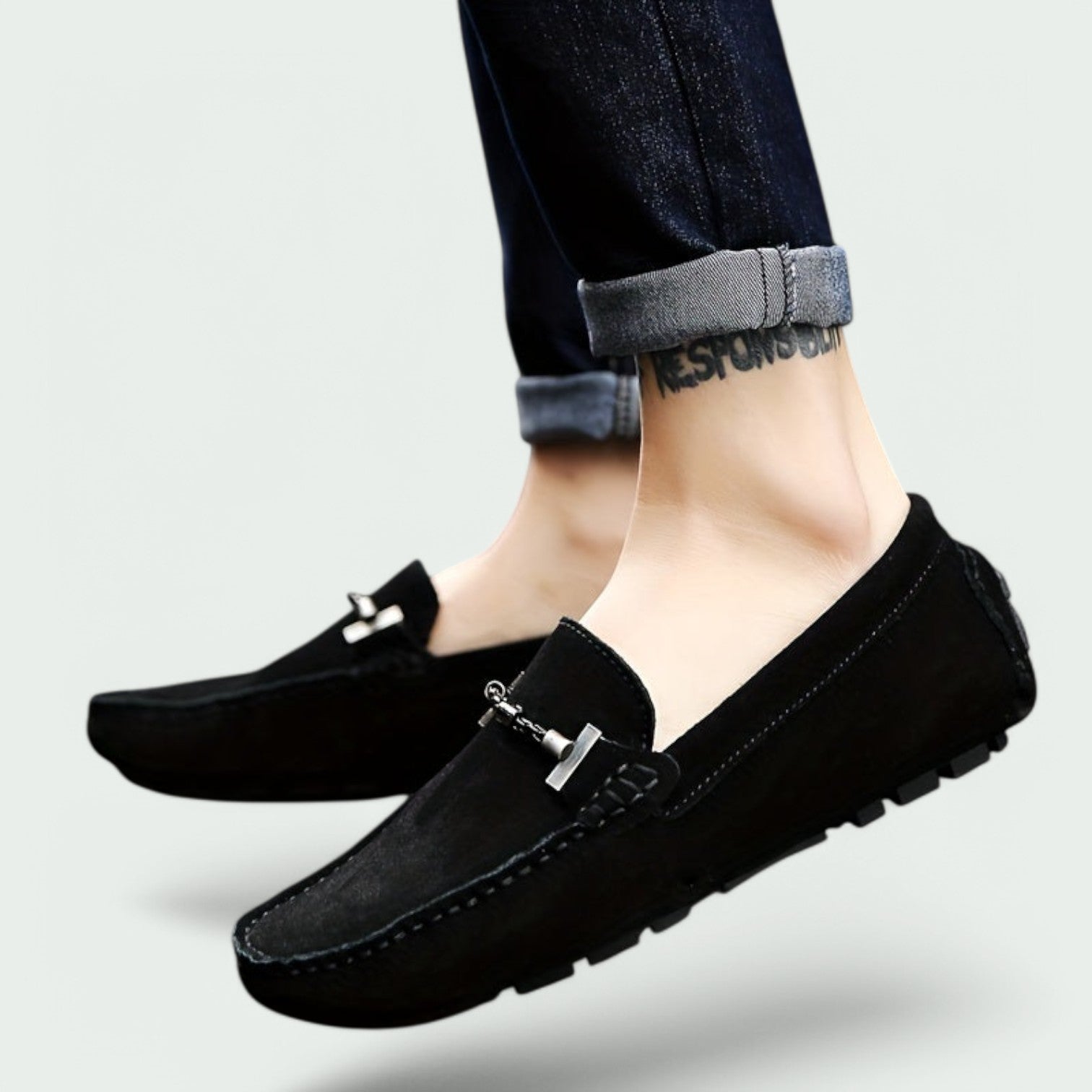 Herre Mokkasiner Slip-On Suede med Gummisåle 3