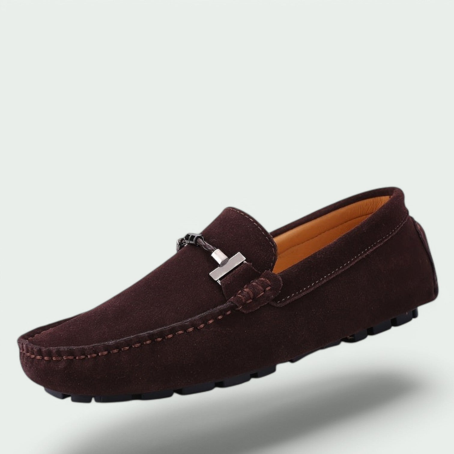 Herre Mokkasiner Slip-On Suede med Gummisåle 5
