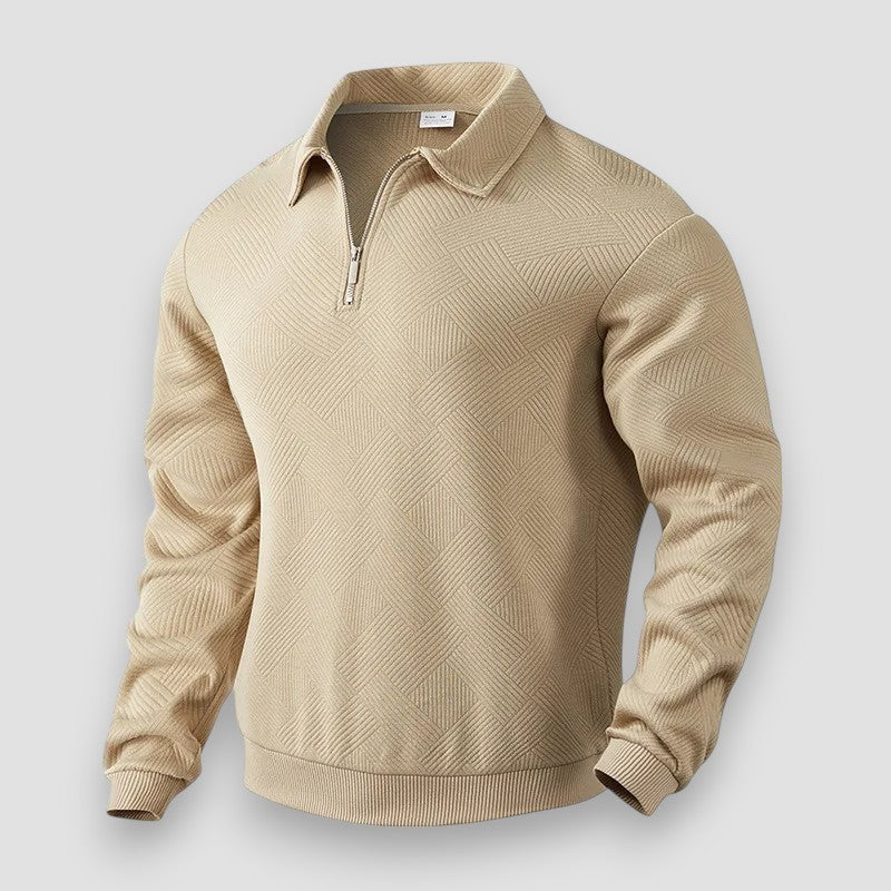 Herre Pikétrøye Sporty med Dragkedje 1