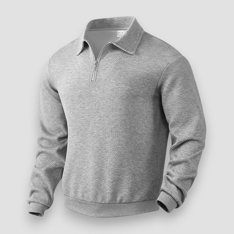 Herre Pikétrøye Sporty med Dragkedje 4