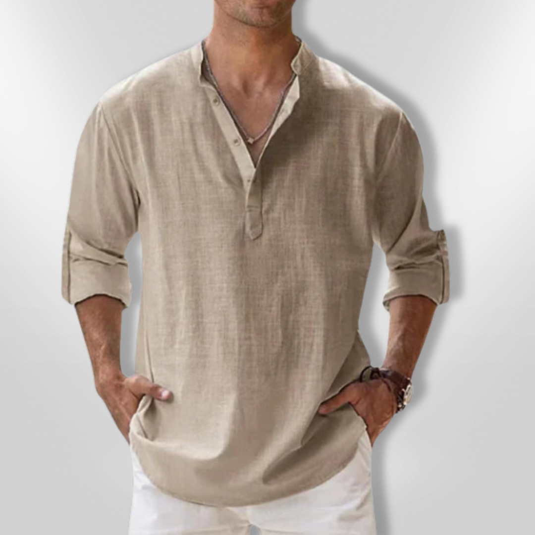 Herre Polo Lin Elegant Med Justerbare Ermer 10